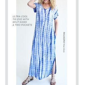 PHILOSOPHY blue Tie Dye Maxi Dress